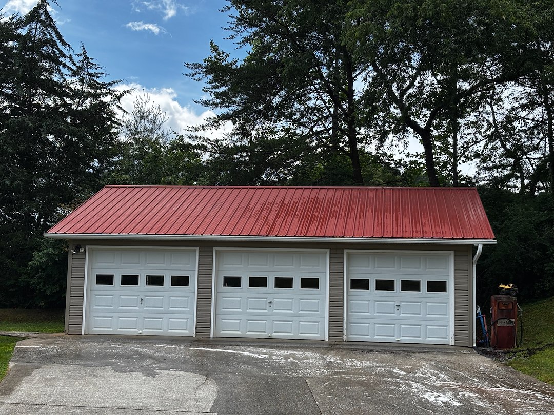 Mildew red metal roof
